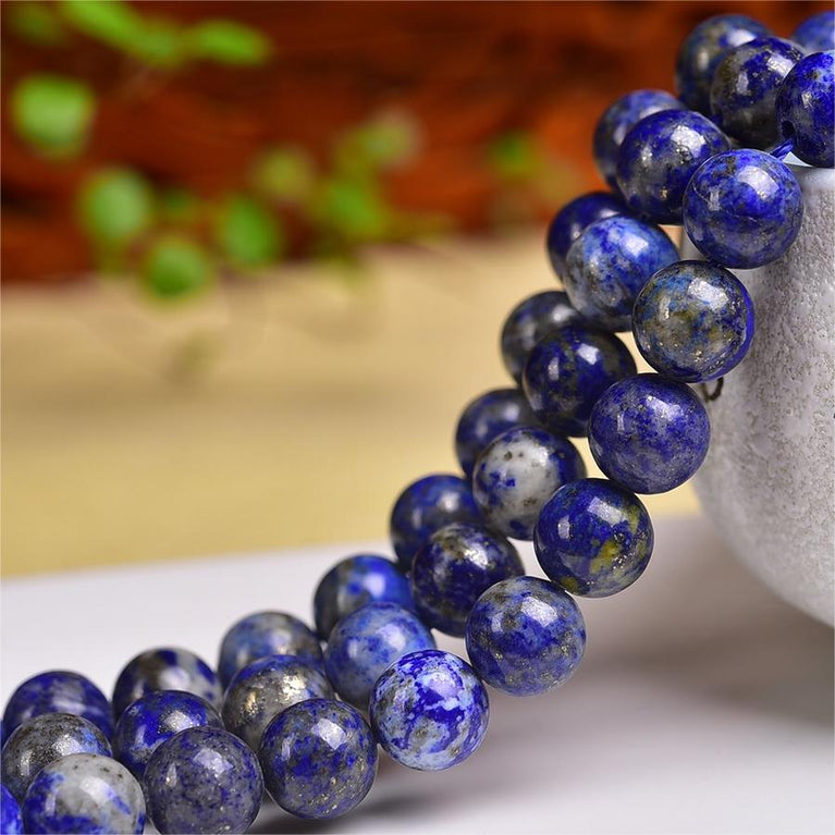 Natural Lapis Lazuli Round Beads Strands Loose Beads Jewelry DIY Bracelets