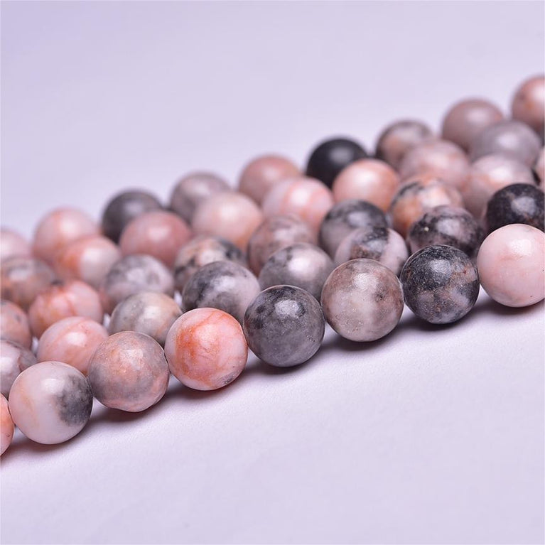 Natural Pink Zebra Round Beads Strands Loose Beads Jewelry DIY Bracelets