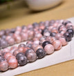 Natural Pink Zebra Round Beads Strands Loose Beads Jewelry DIY Bracelets