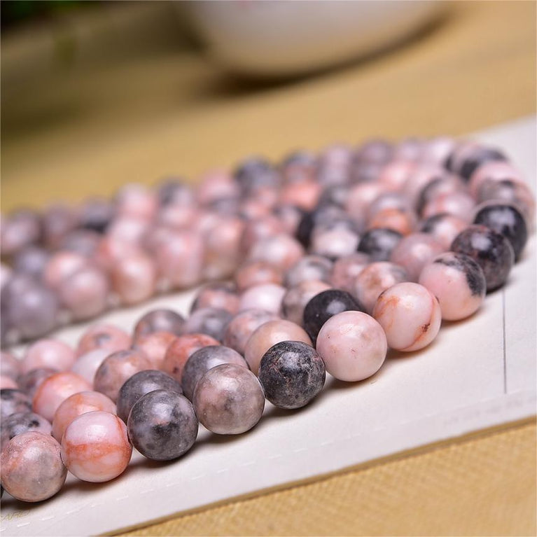 Natural Pink Zebra Round Beads Strands Loose Beads Jewelry DIY Bracelets