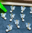 Natural White Agate Butterfly Jewelry Charms Pendants