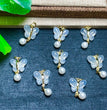 Natural White Agate Butterfly Jewelry Charms Pendants