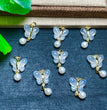 Natural White Agate Butterfly Jewelry Charms Pendants