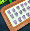 Natural Amethyst Drilled Hello Kitty Jewelry Charms