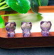 Natural Amethyst Drilled Hello Kitty Jewelry Charms