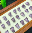 Natural Amethyst Drilled Hello Kitty Jewelry Charms