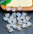 Natural White Agate Puffy Heart Jewelry Charms Pendants