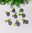 Natural Amethyst Rose Flower Jewelry Charms Pendants