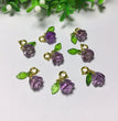 Natural Amethyst Rose Flower Jewelry Charms Pendants