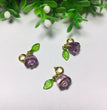 Natural Amethyst Rose Flower Jewelry Charms Pendants