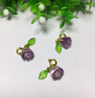 Natural Amethyst Rose Flower Jewelry Charms Pendants