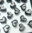 Natural Silver Obsidian Puffy Heart Jewelry Charms Mini Carvings Confetti