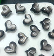 Natural Silver Obsidian Puffy Heart Jewelry Charms Mini Carvings Confetti