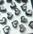 Natural Silver Obsidian Puffy Heart Jewelry Charms Mini Carvings Confetti