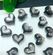 Natural Silver Obsidian Puffy Heart Jewelry Charms Mini Carvings Confetti