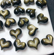 Natural Golden Sheen Obsidian Puffy Heart Jewelry Charms Mini Carvings Confetti