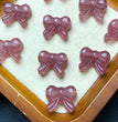 Natural Strawberry Quartz Bow Jewelry Charms Pendants