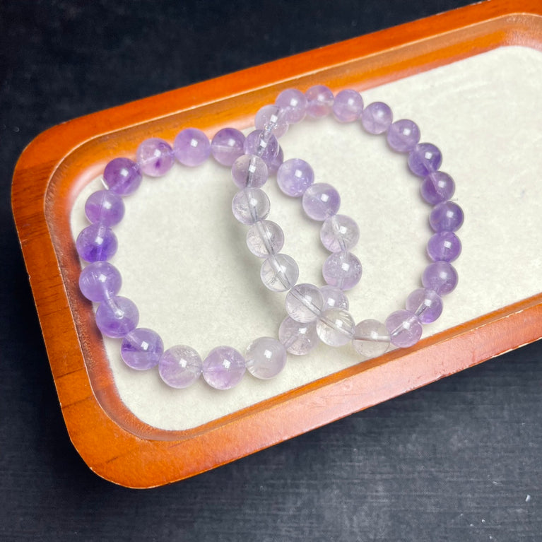 Natural Ombre Lavender Amethyst Beads Bracelets