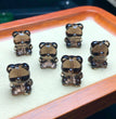 Natural Icy Sheen Obsidian Bear Jewelry Charms Pendants