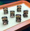 Natural Icy Sheen Obsidian Bear Jewelry Charms Pendants