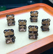 Natural Icy Sheen Obsidian Bear Jewelry Charms Pendants