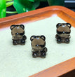 Natural Icy Sheen Obsidian Bear Jewelry Charms Pendants