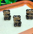 Natural Icy Sheen Obsidian Bear Jewelry Charms Pendants