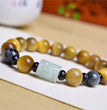 Natural Golden Tiger Eye with Jadeite Hawkeye Stone Designed Bracelet