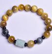 Natural Golden Tiger Eye with Jadeite Hawkeye Stone Designed Bracelet