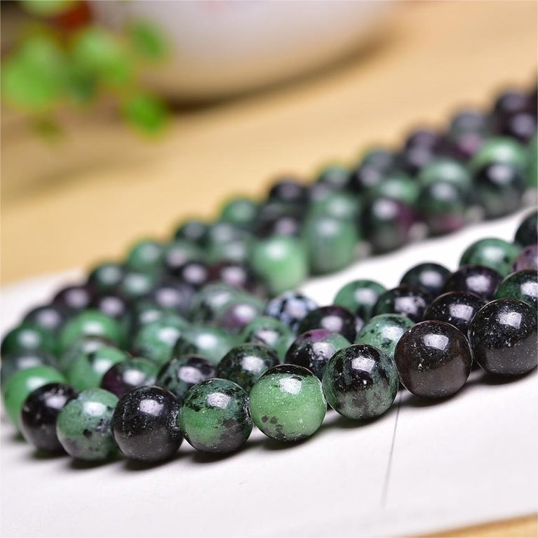 Natural Ruby Zoisite Round Beads Strands Loose Beads Jewelry DIY Bracelets