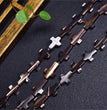 Natural Black Shell Cross Beads Strands Loose Beads Jewelry DIY Bracelets