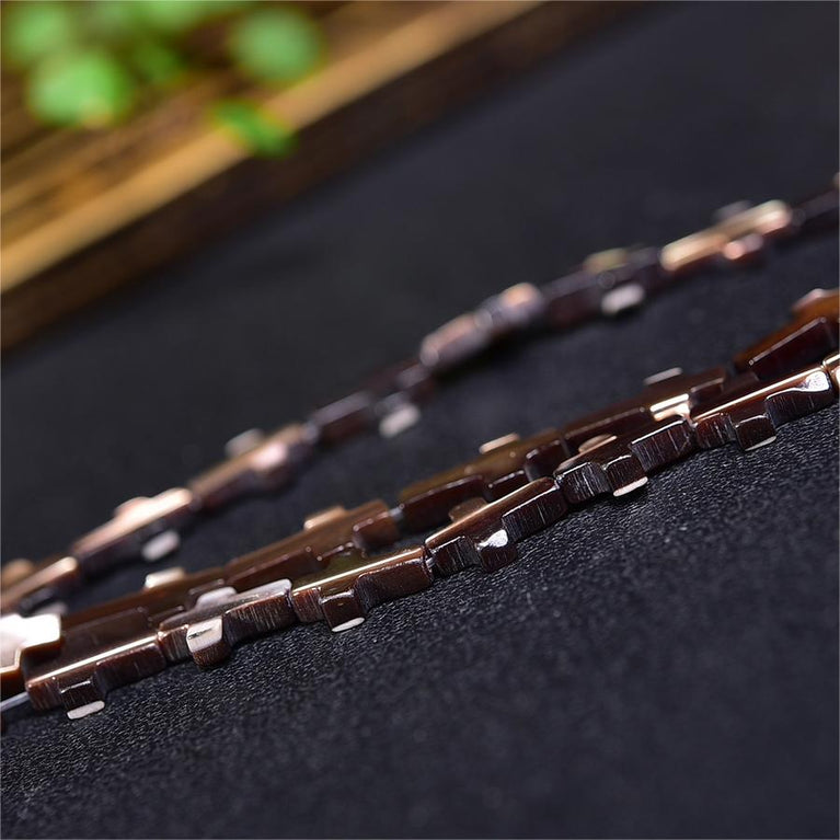 Natural Black Shell Cross Beads Strands Loose Beads Jewelry DIY Bracelets