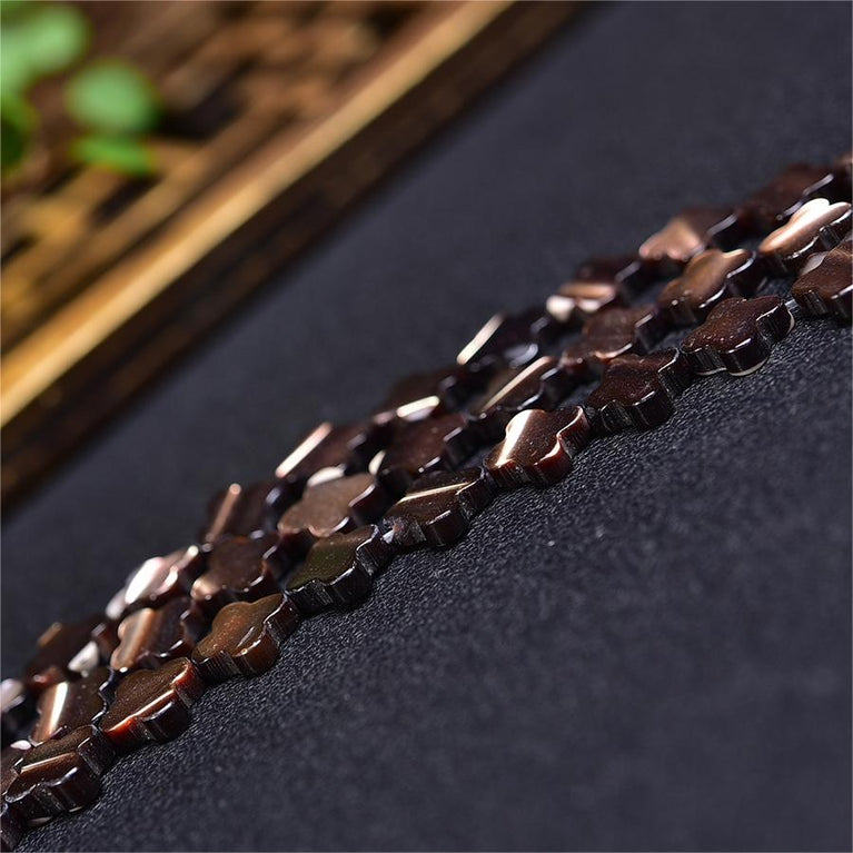 Natural Black Shell Four Leaf Clover Beads Strands Loose Beads Jewelry DIY Bracelets