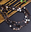 Natural Black Shell Four Leaf Clover Beads Strands Loose Beads Jewelry DIY Bracelets