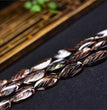 Natural Black Shell Leaf Beads Strands Loose Beads Jewelry DIY Bracelets