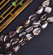 Natural Black Shell Leaf Beads Strands Loose Beads Jewelry DIY Bracelets