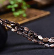 Natural Black Shell Leaf Beads Strands Loose Beads Jewelry DIY Bracelets