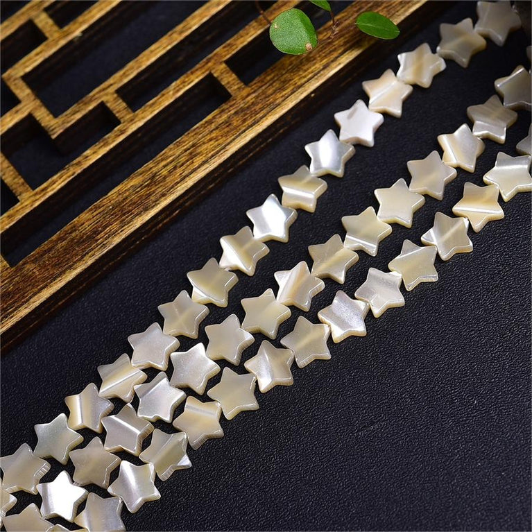 Natural White Shell Star Beads Strands Loose Beads Jewelry DIY Bracelets