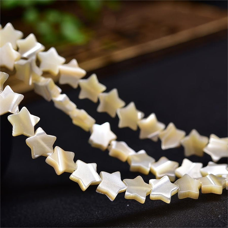 Natural White Shell Star Beads Strands Loose Beads Jewelry DIY Bracelets