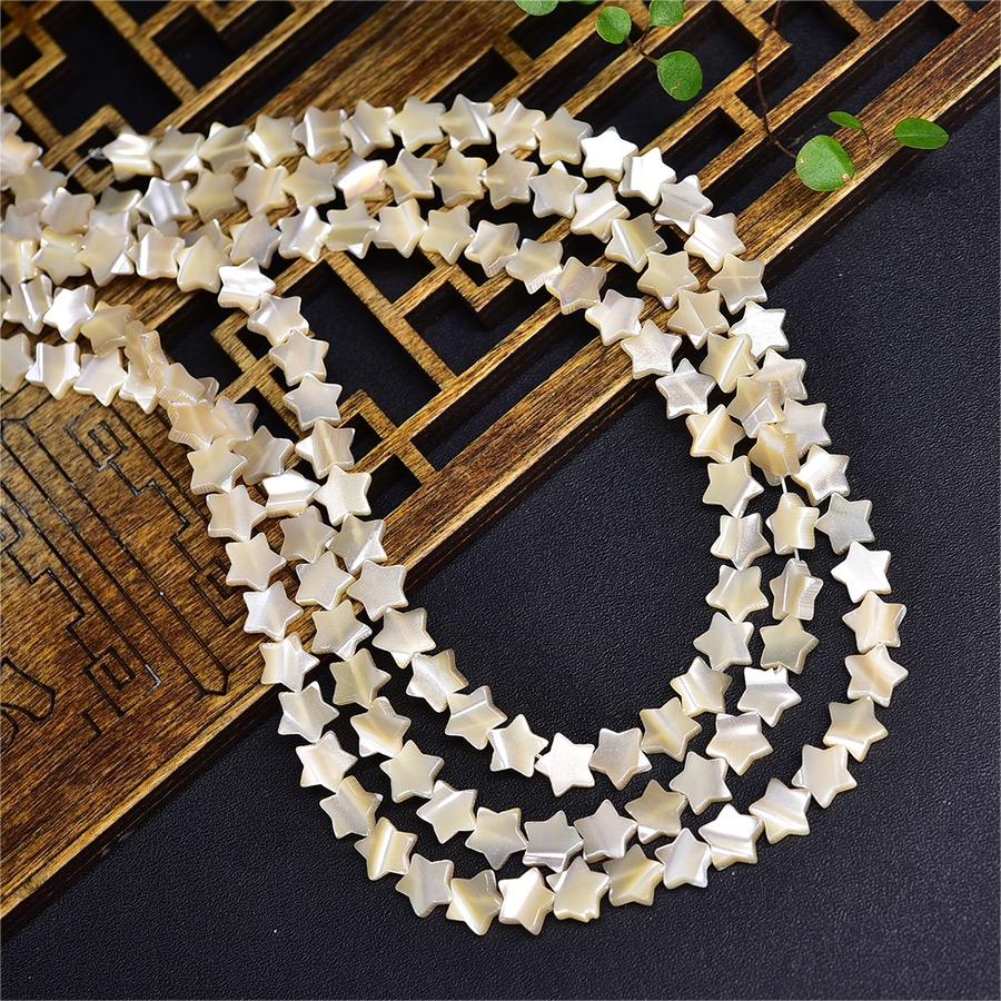 Natural White Shell Star Beads Strands Loose Beads Jewelry DIY Bracelets