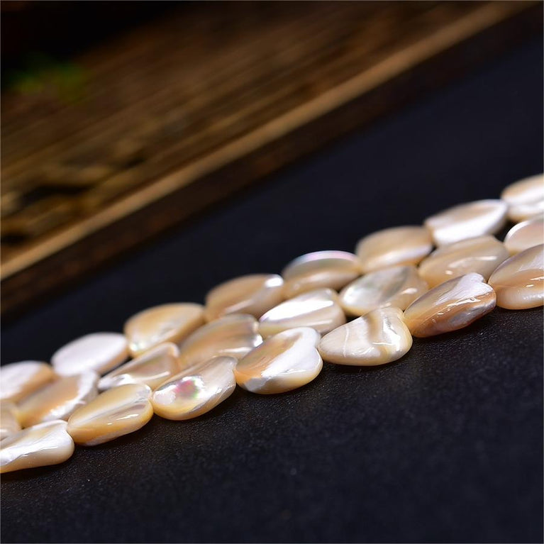 Natural White Shell Heart Beads Strands Loose Beads Jewelry DIY Bracelets