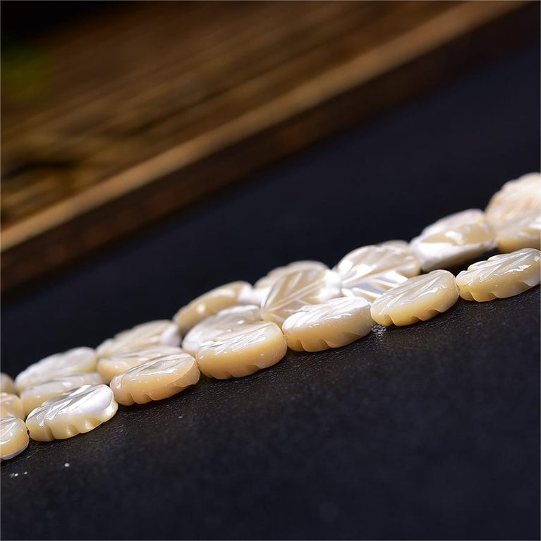 Natural White Shell Leaf Beads Strands Loose Beads Jewelry DIY Bracelets