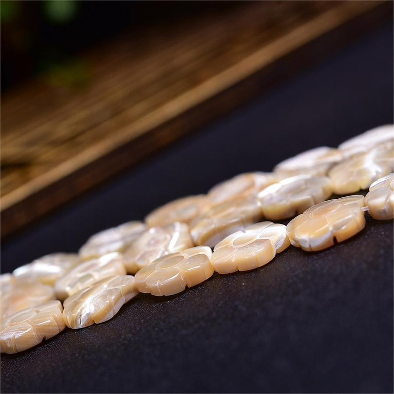 Natural White Shell Plum Flower Beads Strands Loose Beads Jewelry DIY Bracelets