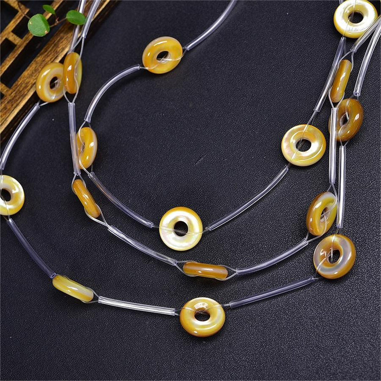 Natural Golden Shell Daisy Flower Beads Strands Loose Beads Jewelry DIY Bracelets