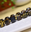 Natural Blue Tiger Eye Cube Beads Strands Loose Beads Jewelry DIY Bracelets