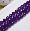 Natural Amethyst Round Beads Strands Loose Beads Jewelry DIY Bracelets