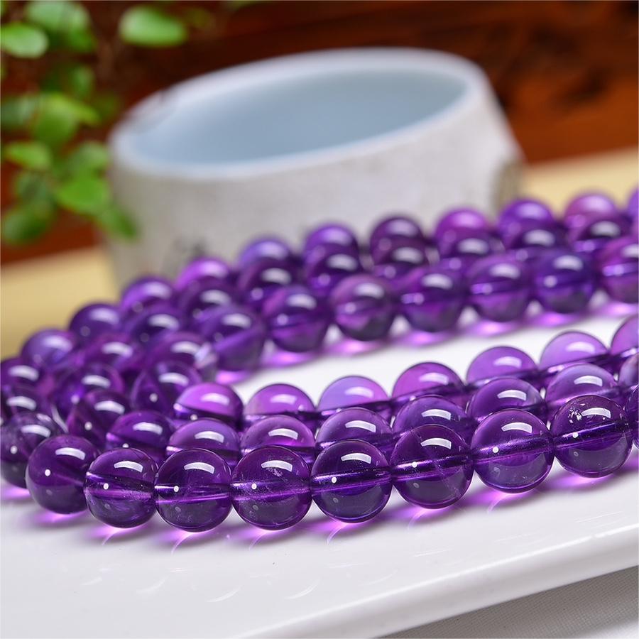 Natural Amethyst High Quality Round Beads Strands Loose Beads Jewelry DIY Bracelets