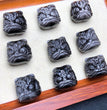 Natural Silver Sheen Obsidian Lion Head Jewelry Charms Beads Pendants