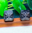 Natural Silver Sheen Obsidian Lion Head Jewelry Charms Beads Pendants