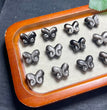 Natural Silver Sheen Obsidian Butterfly Jewelry Charms Beads Pendants